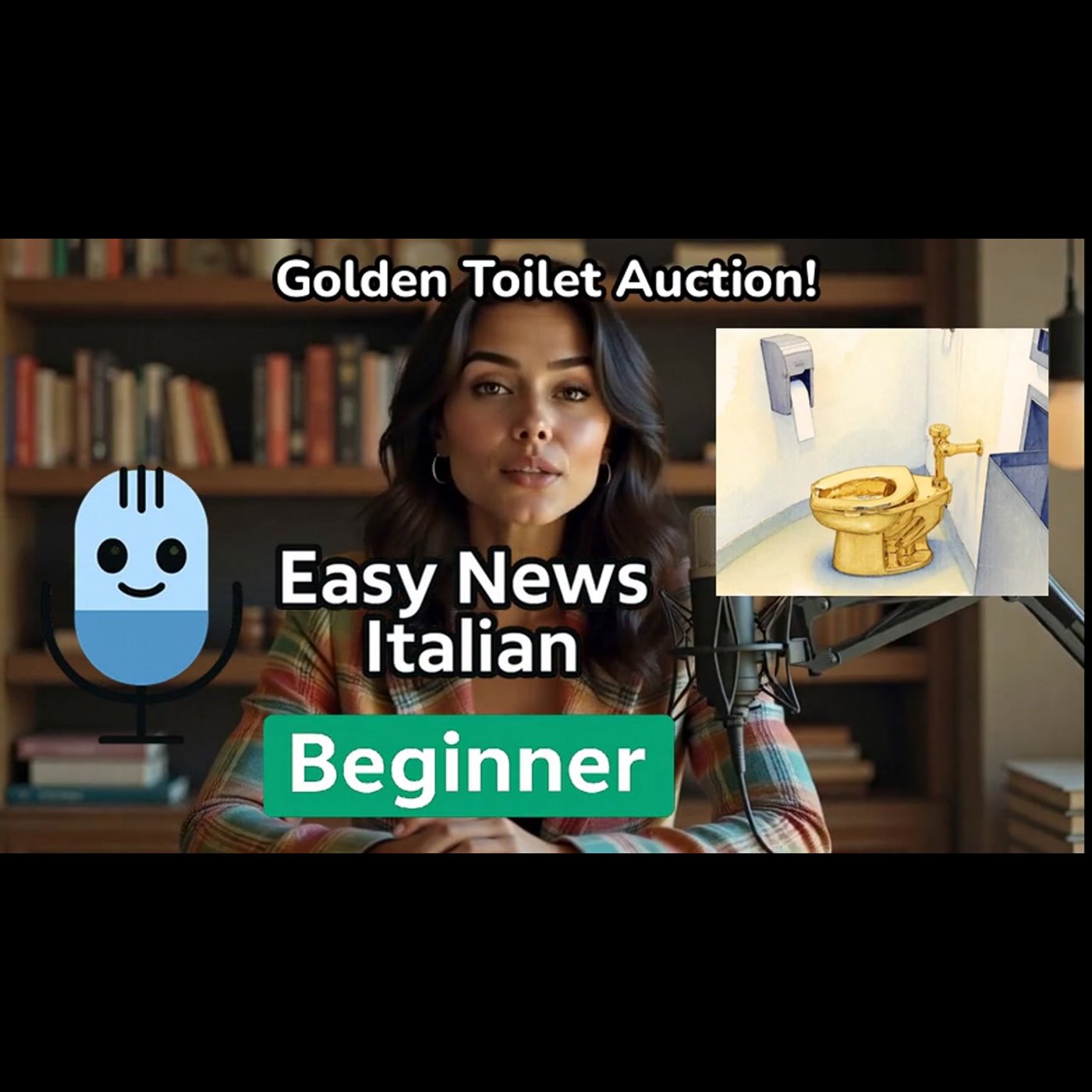 Cattelan's $10M Golden Toilet: The Art Heist Story | Beginner #LearnItalian episode artwork