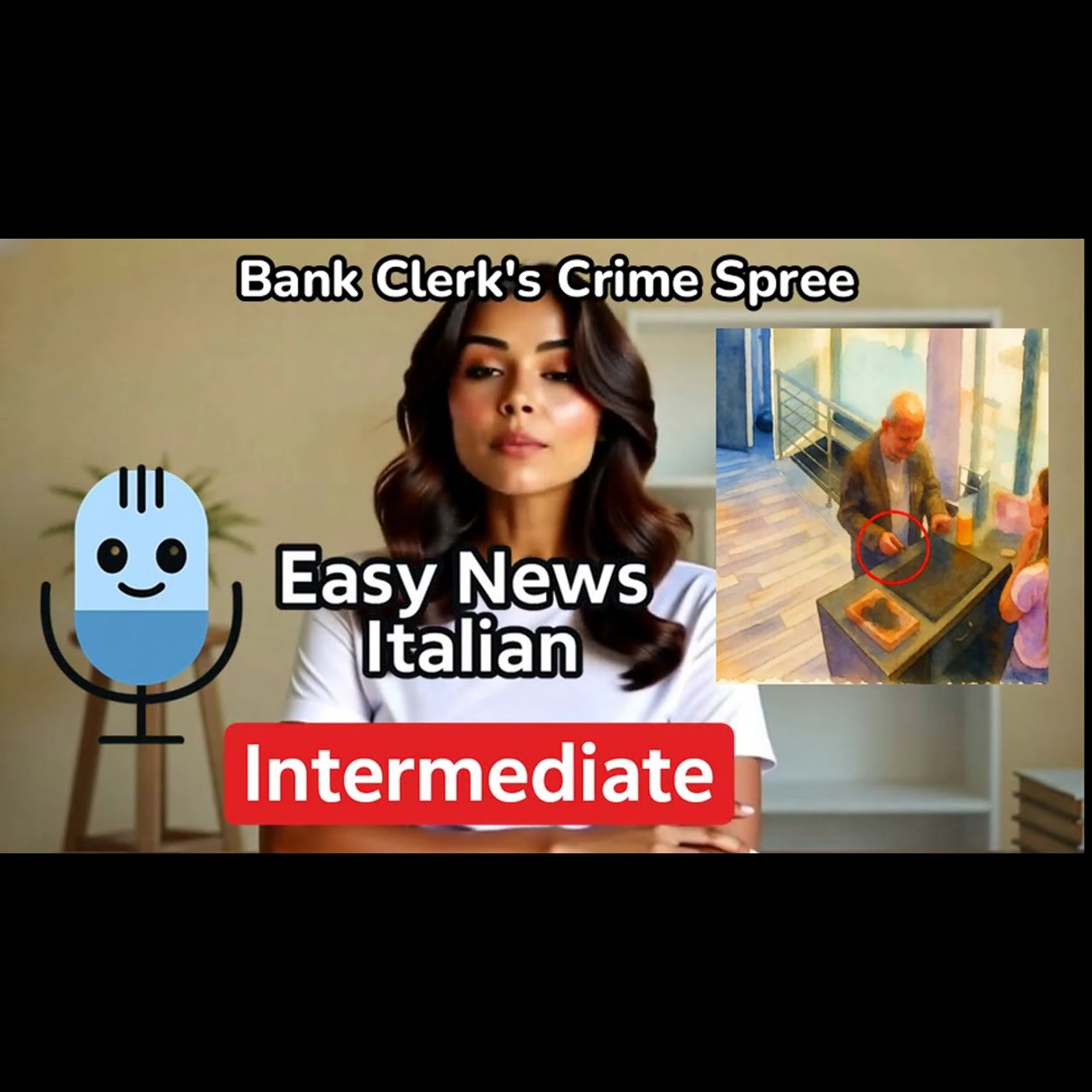 Shocking: Bank Clerk Arrested for 5 Armed Robberies in 3 Days | Intermediate #LearnItalian episode artwork