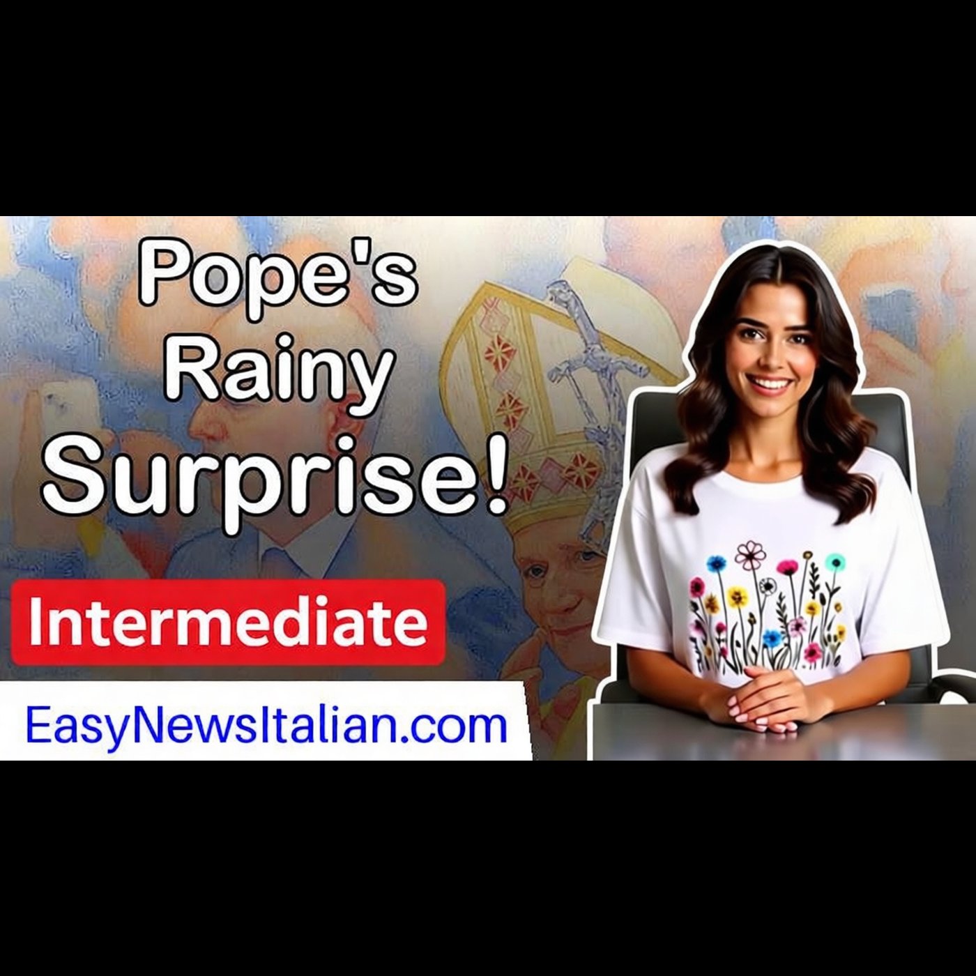 Pope's Unexpected Greeting in Rain at St. Peter's Square | Intermediate #LearnItalian