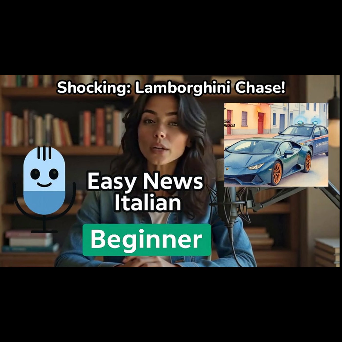 Shocking Lamborghini Chase: Drunk Driver Flees Police in High-Speed Pursuit | Beginner #LearnItalian episode artwork