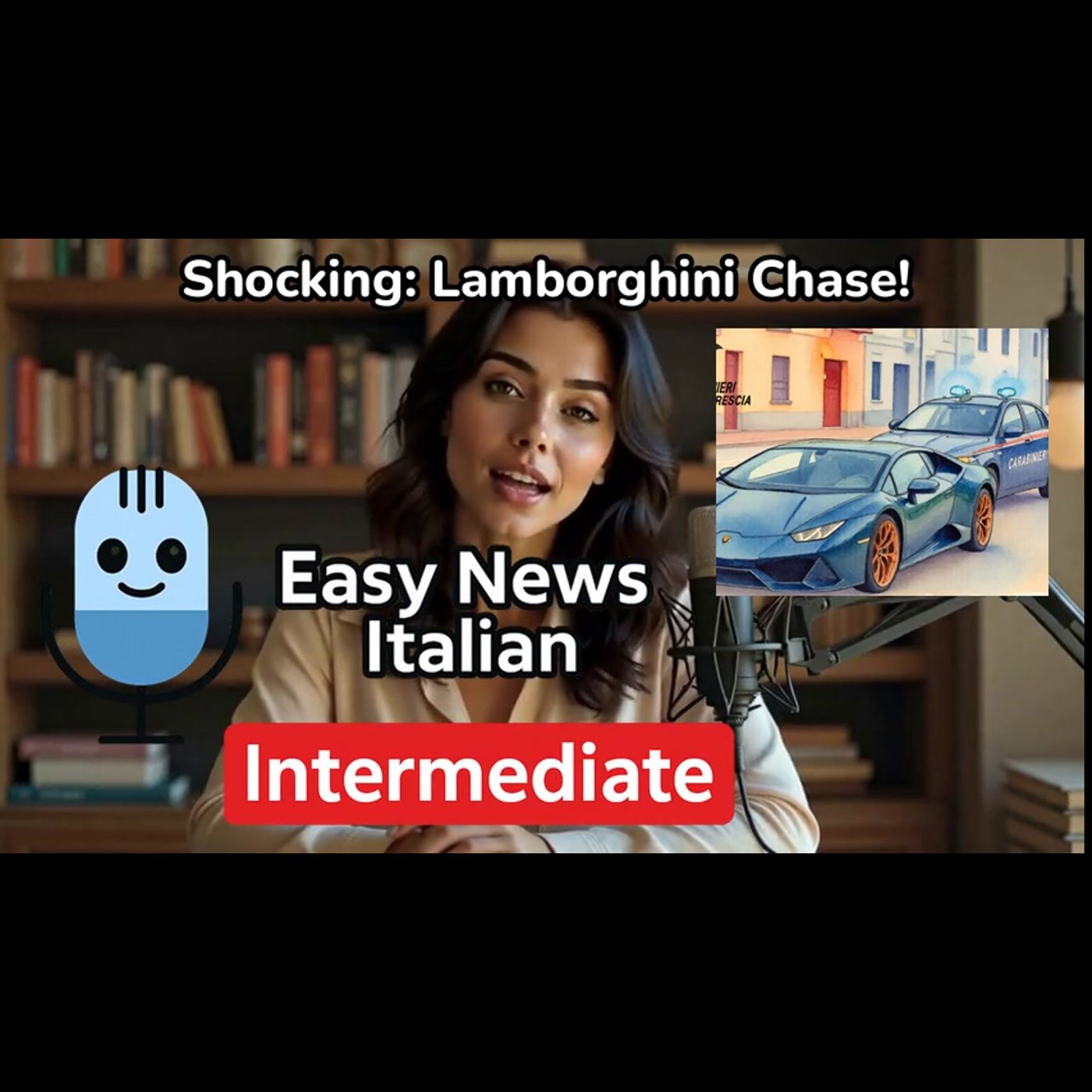 Shocking Lamborghini Chase: Drunk Driver Flees Police in High-Speed ... | Intermediate #LearnItalian episode artwork